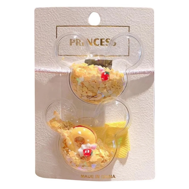 A2 Модные заколки для волос для девочек Милая мультяшная форма заколка для волос Веревка конский хвост набор детей принцесса аксессуары для волос 2 шт - Цвет: A2