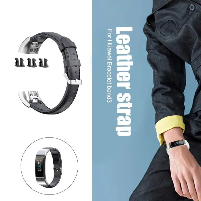 Кожаный ремешок для huawei Band 3 Pro ремешок Смарт-часы браслет для huawei Band 3 Pro TER-B09 TER-B29