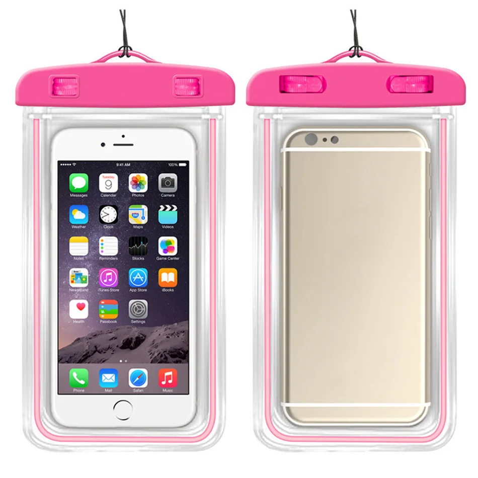 Pink Универсальный Водонепроницаемый Чехол для Телефона iPhone Xs X 8 11 7 samsung S9 прозрачный ПВХ герметичный подводный чехол для смартфона - Цвет: Pink