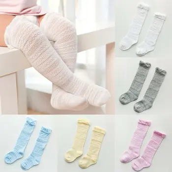

Baby Girls Socks Knee High with Bows Cute Baby Socks Long Tube Kids Leg Warmers 0-3M