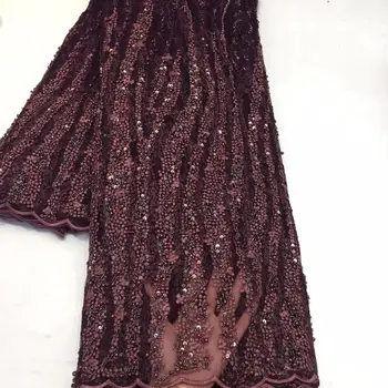 

2020 High Quality French Mesh Lace Fabric Latest African Tulle Lace Fabric With Sequins For Nigerian Women Dress Party FZ327