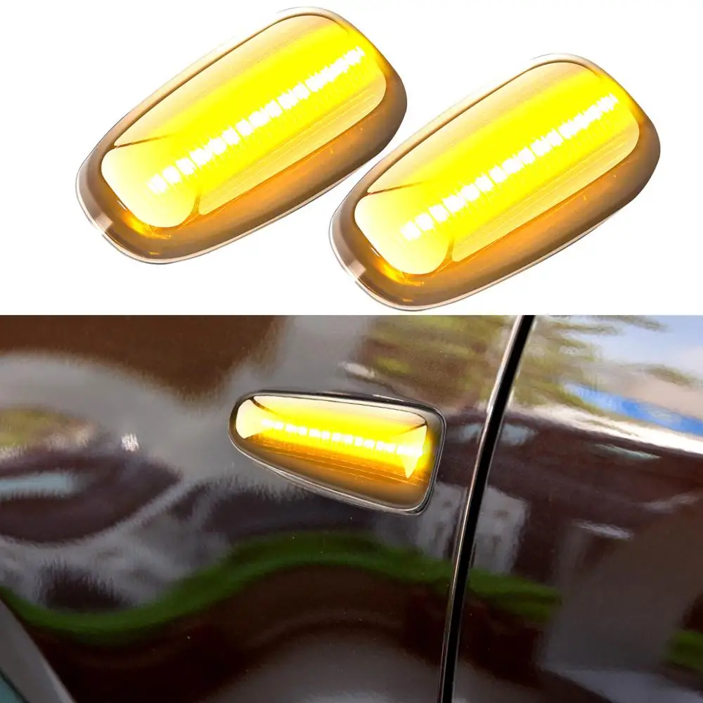 

2pcs Dynamic LED Marker Light Car Fender Side Amber Yellow Flowing Turn Signal Lamp For Opel Zafira A Astra G Fender Car-styling