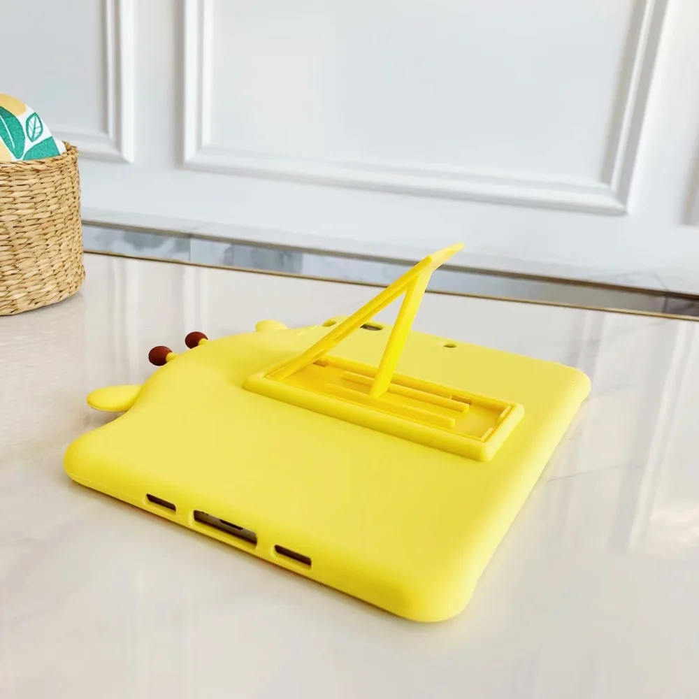 Безопасный нетоксичный Мягкий силиконовый чехол для планшета для Ipad 7 th, мультяшный детский чехол-подставка для Apple Ipad 10,2 дюймов, оболочка, чехол+ ручка