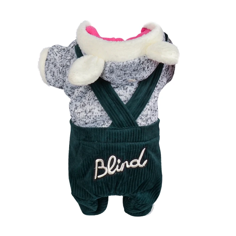 Собака Зимняя одежда 4 брюки с широкими штанинами, изготовлены из хлопкового флиса с Толстая куртка с капюшоном зимние теплые комбинезоны с домашними животными пальто больших размеров малых и средних собак Одежда - Цвет: H