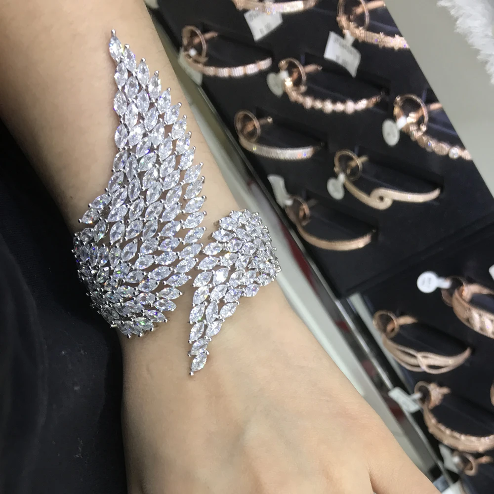 HIBRIDE Персонализированные Роскошные Простые открытые браслеты-манжеты/браслеты