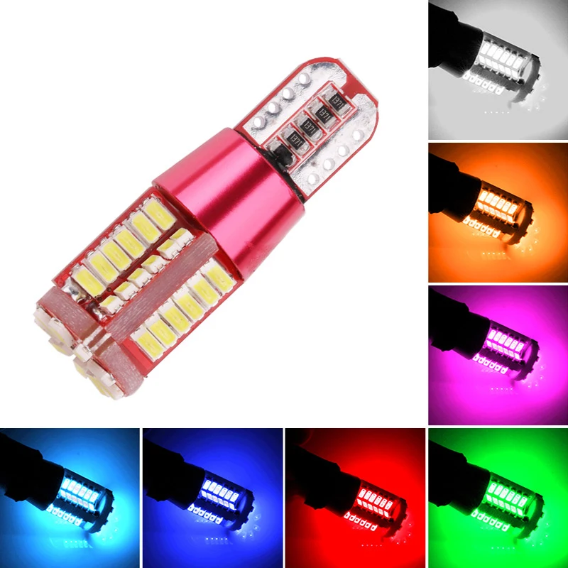 T10 LED Bulbs 168 192 W5W 3014 57SMD Canbus No Error Car Marker Light Parking Lamp Wedge Bulb 6000K White Red Blue Yellow 12V | Автомобили