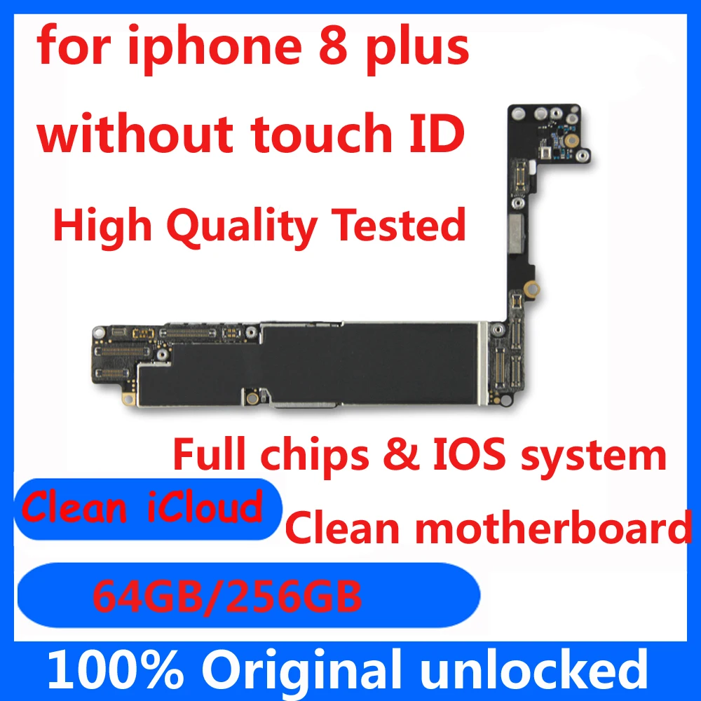 Без touch ID для iphone 8Plus оригинальная материнская плата IOS системная плата 64 Гб 256 ГБ Бесплатный iCloud Хорошая рабочая логическая плата IOS