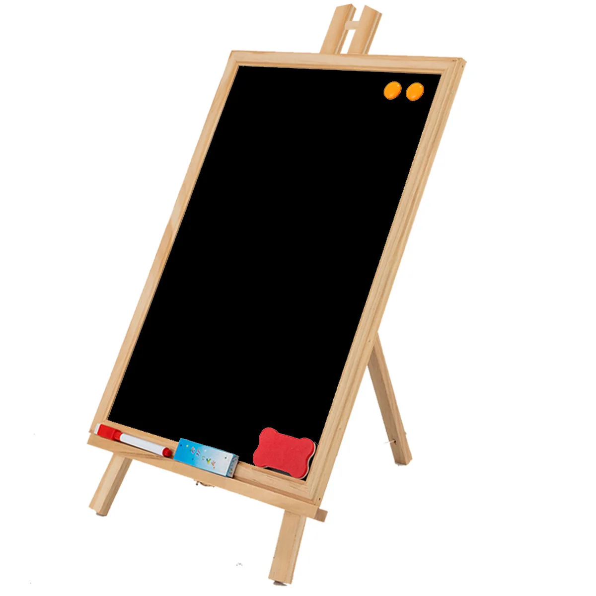 Wood Tabletop Chalkboard Double Sided Blackboard Message Board Children Kids_ti 