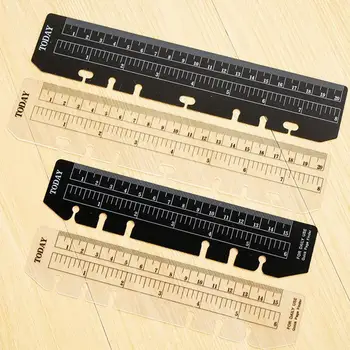 

2 Pcs Notebook Page PVC Loose-leaf Separator Page A5/A6/A7 Holes Bookmark Multi-function 6 Size Ruler Different B7U6