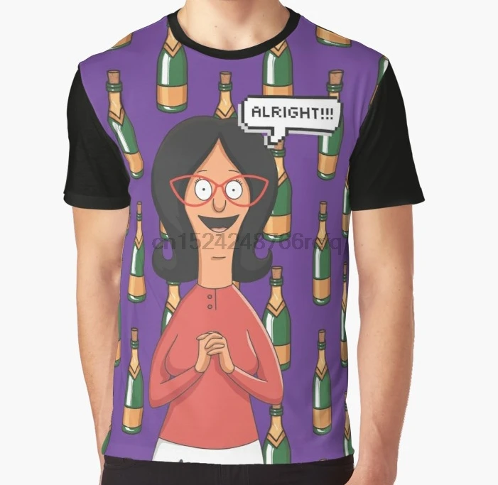 Принт по всему миру 3D женская футболка мужская забавная футболка Linda Belcher винный узор фиолетовая графическая футболка