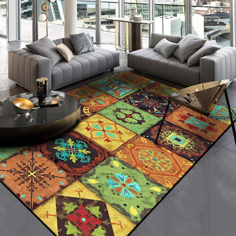 Европейский стиль ретро сшитый ковер для гостиной диван стол противоскользящая противообрастающая Подушка пол коврик для комнаты