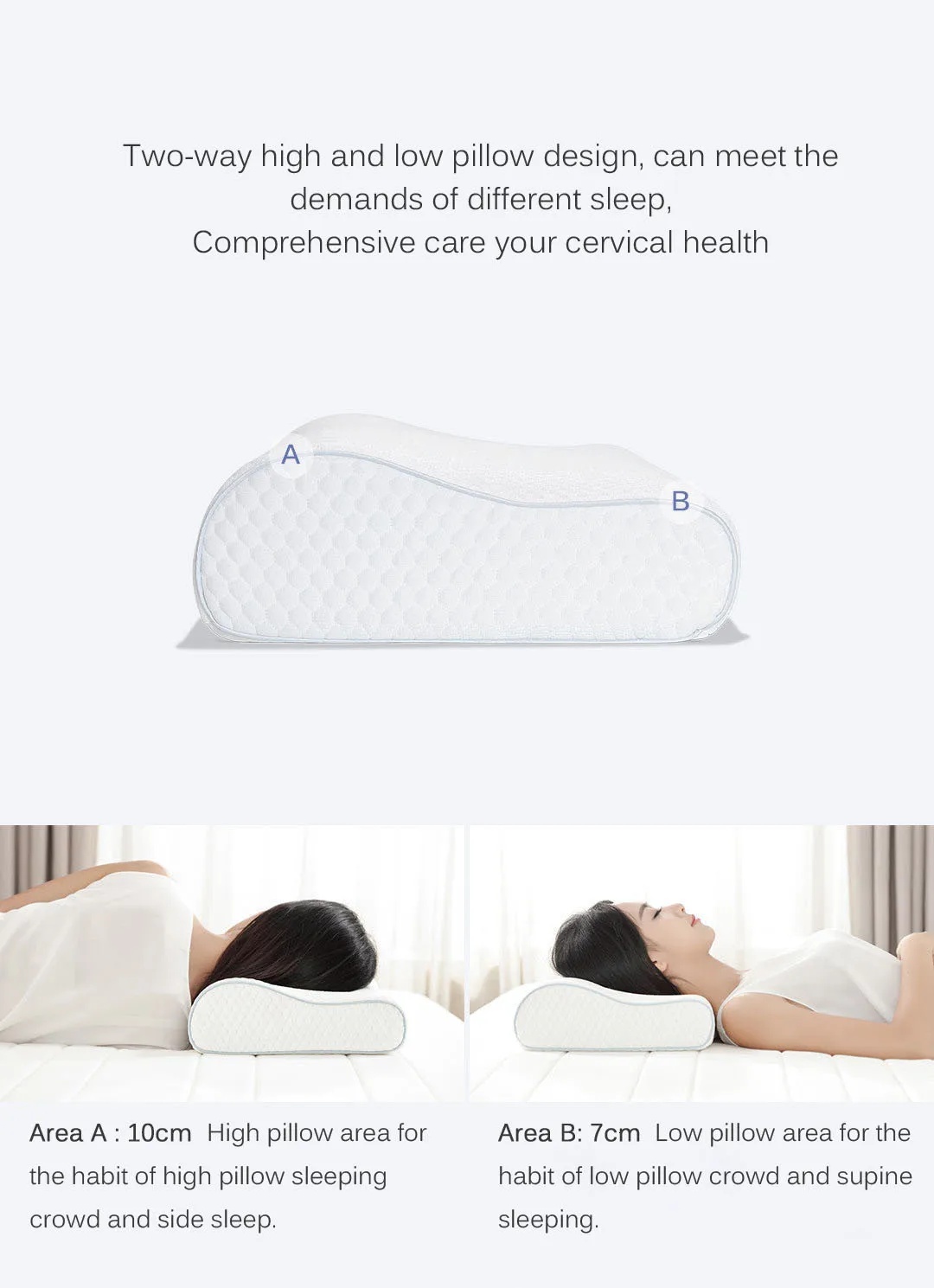 Original Xiaomi 8H Cool Feeling Slow Rebound Memory Cotton Pillow H1 Super Soft Antibacterial Neck Support Pillow