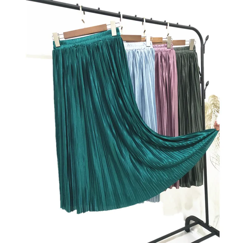 Новые модные женские юбки Женская длинная юбка женская мнущаяся девушка