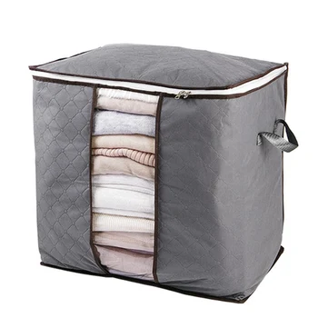 

Quilt Storage Bag with Transparent Window Large Capacity Clothes Organizer for Blankets Beddings Comforters BJStore