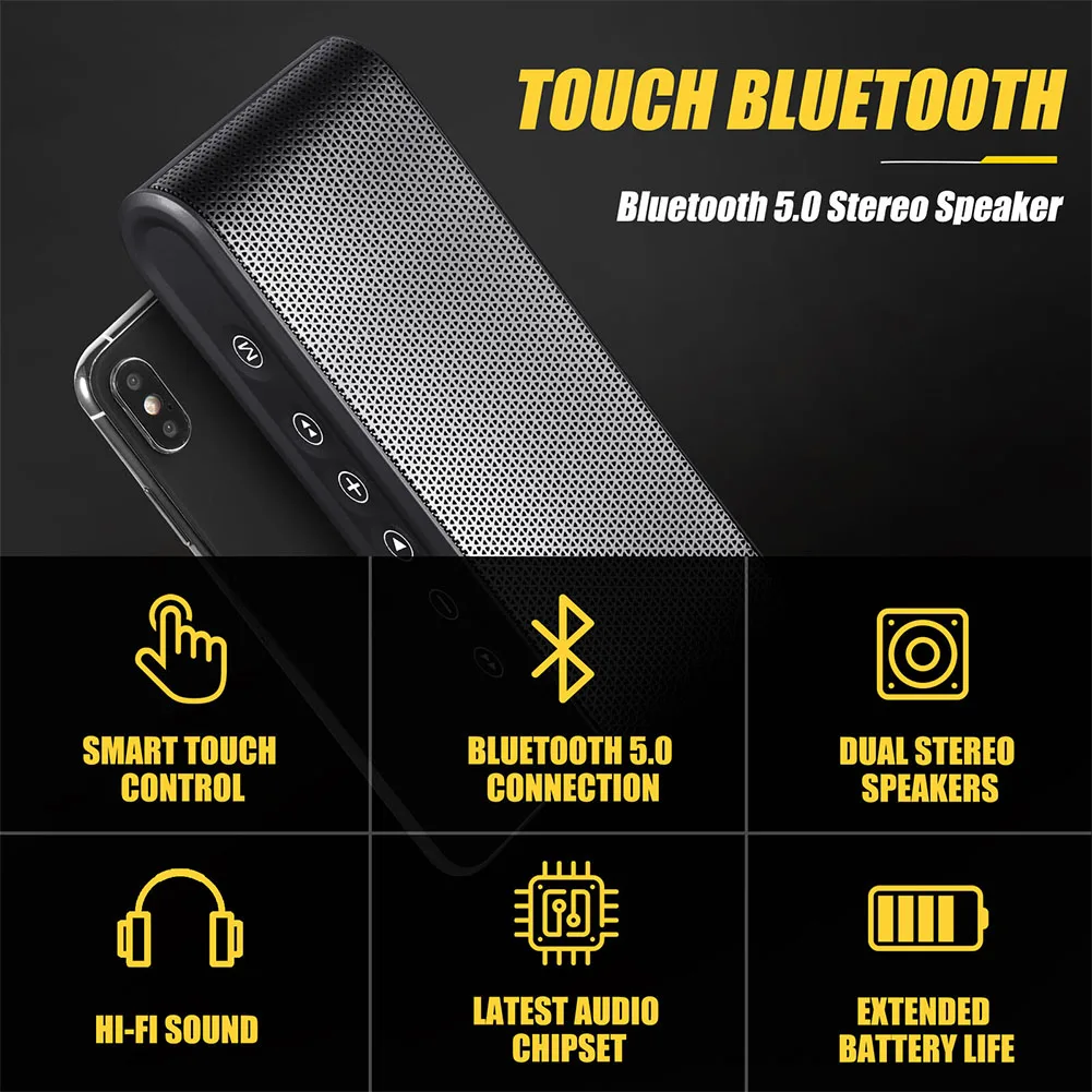 Громкий Bluetooth динамик бас HIFI внешний аккумулятор сабвуфер Портативный беспроводной мини домашняя Поддержка TF карта сенсорное управление музыка стерео
