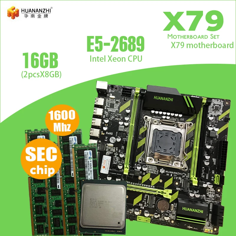 Материнская плата huanan Zhi X79-ZD3 M.2 NVME MATX с процессором Intel Xeon E5 2689 2,5 ГГц 2*8 ГБ = 16 ГБ DDR3 1600 МГц ECC/REG ram