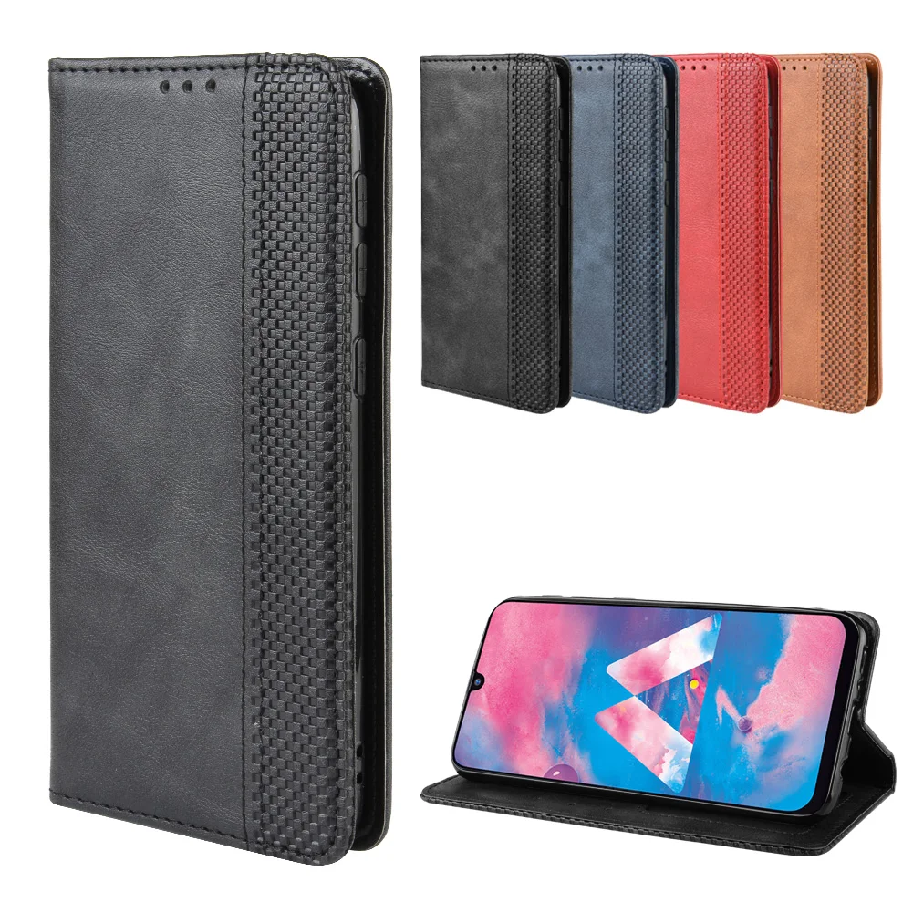 Luxury Retro Slim Flip PU Leather Cover for Samsung Galaxy M30s Case M307FD SM-M307FD Wallet Card Stand Magnetic Book | Мобильные