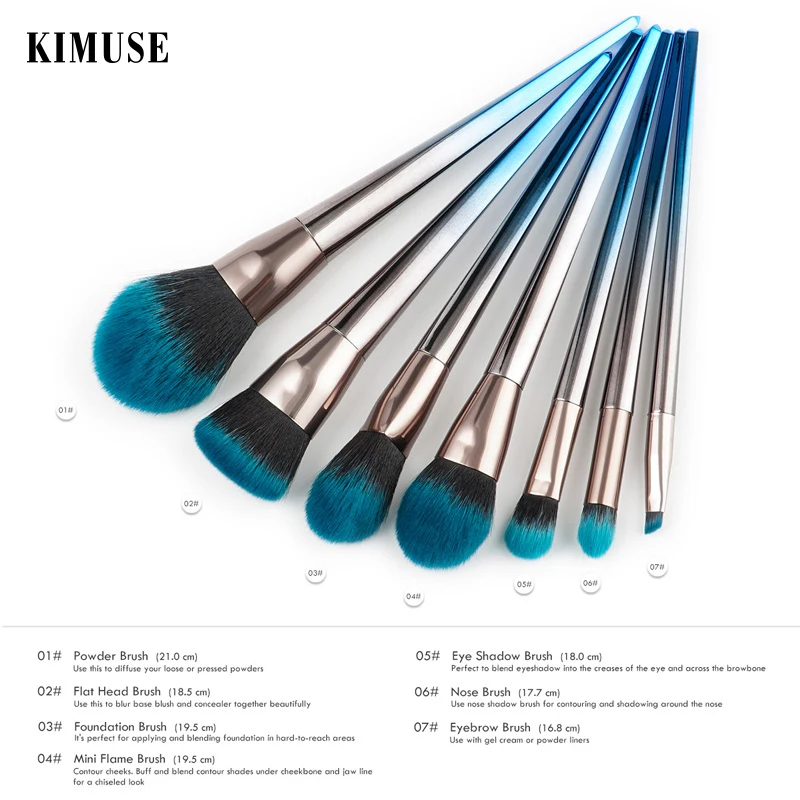 KIMUSE 7 шт. набор кистей для макияжа кисть теней век тени пудра бровей Румяна Основа