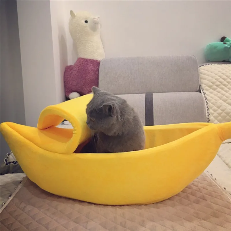  Banana Shape Pet Dog Cat Bed House Mat Durable Kennel Doggy Puppy Cushion Basket Warm Portable Dog 