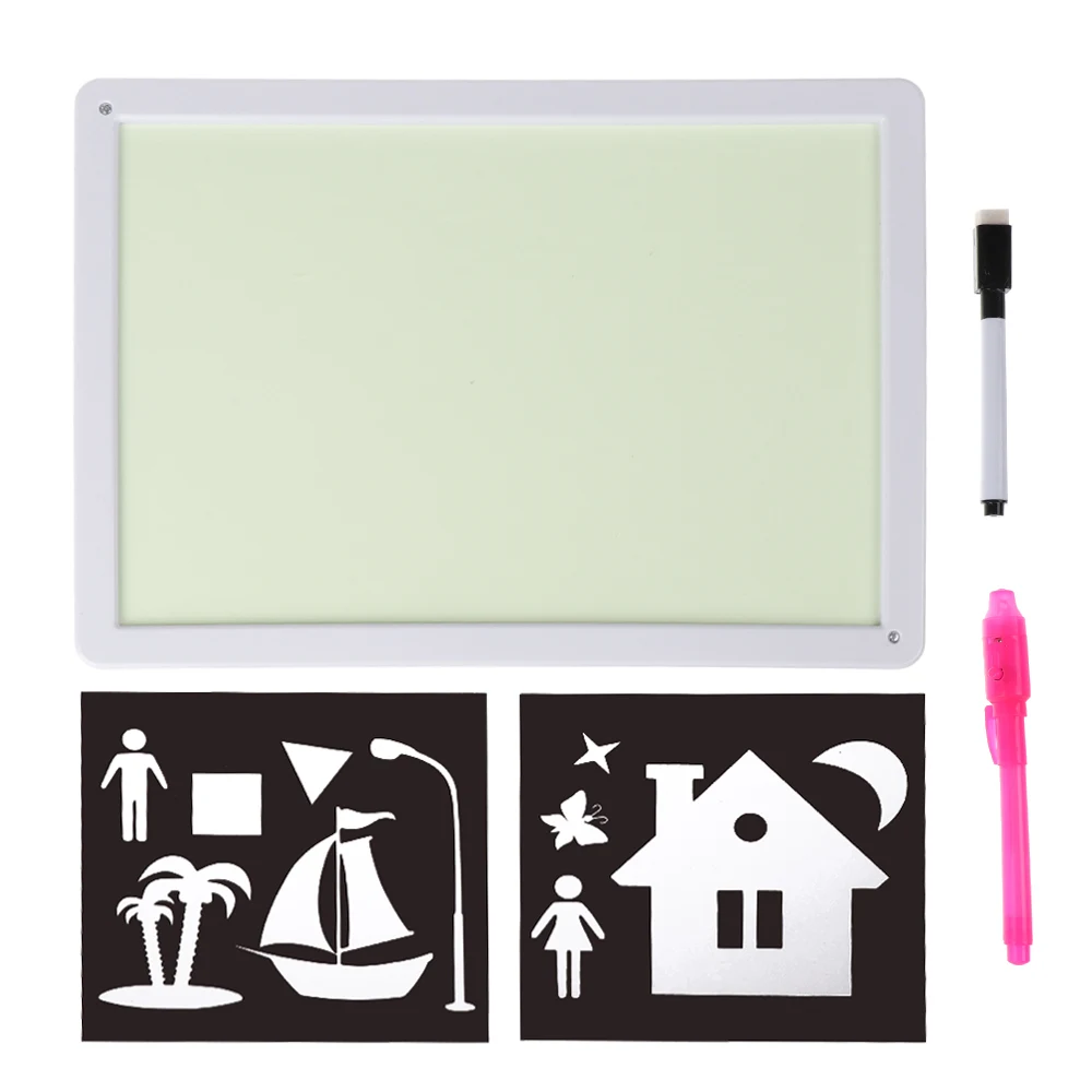 1PC Fluorescent Light Writing Pad Kid Child Drawing Painting Board Educational Toy Draw with Light Funny Painted Set Drawing Pad - Цвет: Фиолетовый
