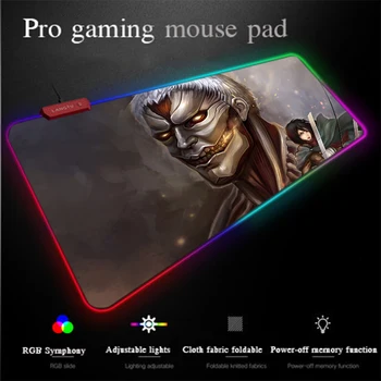 

Yuzuoan Anime Mouse Pad Attack Giant USB LED7-colored Lighting Super Good RGB Gaming Mouse Pad Control Keyboard Pad DIY Custom