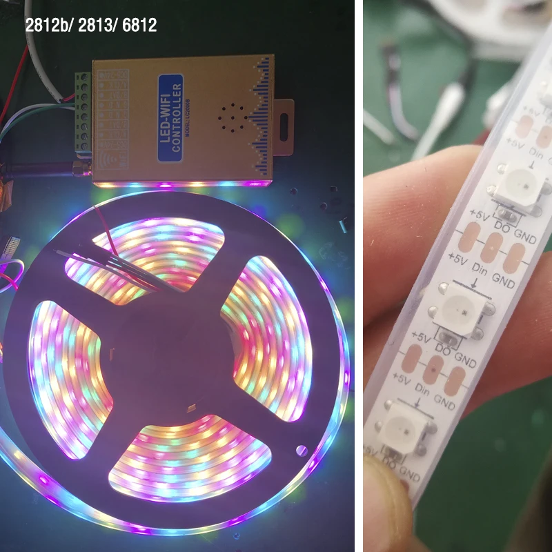 LC2000A/B Wi-Fi музыкальный SPI контроль светодиодный цифровой пиксельный светильник, светодиодный контроллер экрана 1024-2048 пикселей, со встроенным микрофоном
