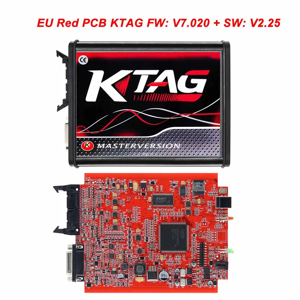 KESS V2 KTAG EU Red V5.017 V2.47 KESS V2 главный программатор BDM 100 22 KTAG V7.020 V2.25 ECU программист Чип тюнинг OBD2 сканер - Цвет: RED PCB K-TAG