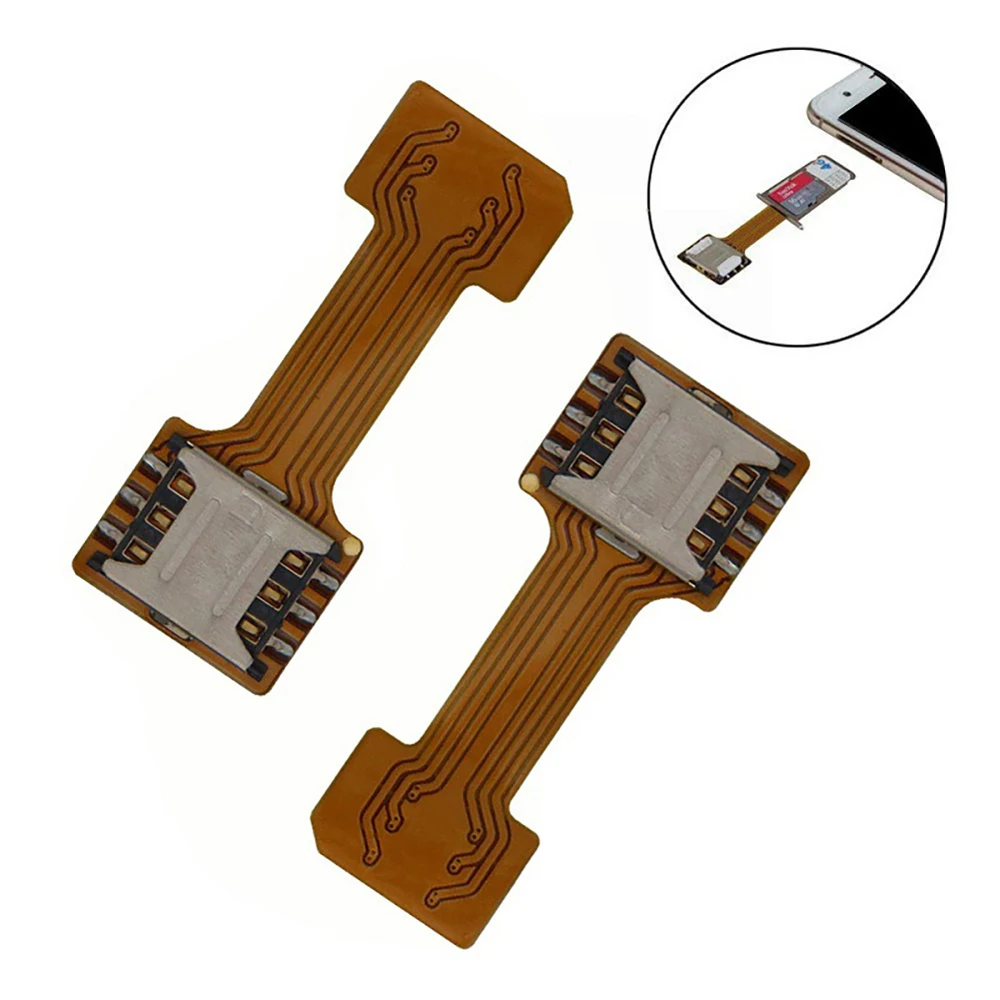 Новый двойной адаптер Micro SD для SIM карты гибридный Android Extender 2 Extension Прямая