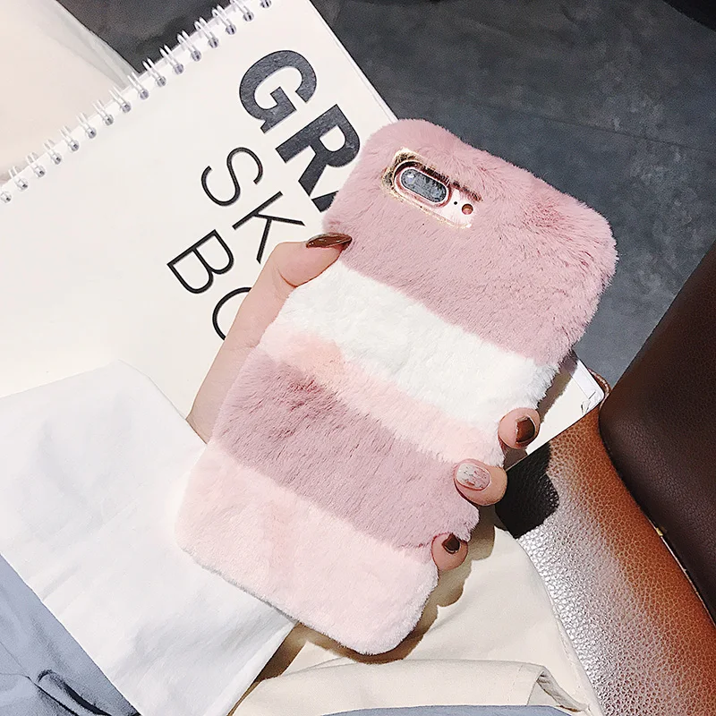 Симпатичный мех чехол для Xiaomi Redmi Note 8 7 6 Pro 5 Plus 7A 6A 5A Prime 4 4A 4X3 3X2 S2 Y2 Y1 Lite Y3 mi играть Pocophone F1 K20 Pro - Цвет: baifen