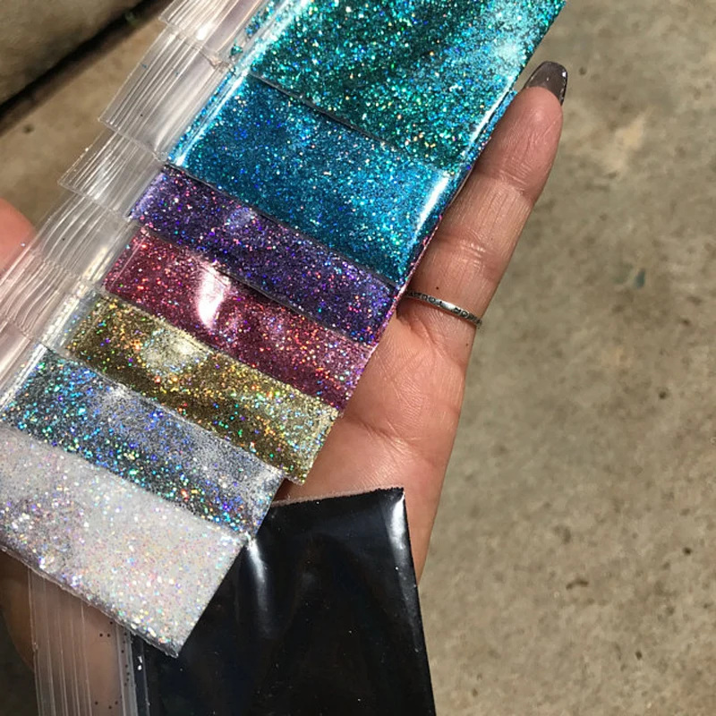 Laser 0.2MM 008 Size Color Glitter Powder,Holographic Glitter for nail 10G in-one-Bag Holographic Mixed-Color Powder