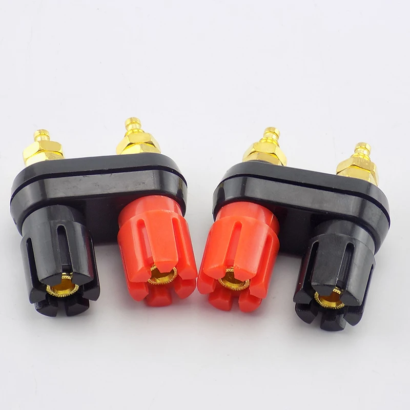 1pcs banana plug Speaker Gold plating POST terminal connector socket Dual Female Banana Plug for Amplifier | Обустройство дома