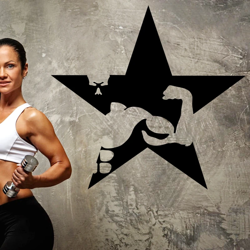 

Fitness Decal Gym Sticker Body-building Posters Vinyl Wall Decals Mural Fitness Crossfit Decal Muscle Gym Sticker