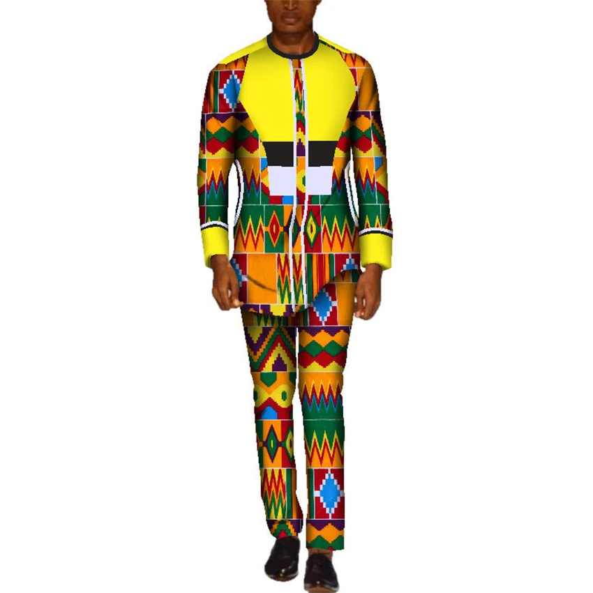 

2019 African Clothes News Traditional Clothing Wax Dashiki Print Ankara Robe Africaine Party Wedding Top Pants Suit Plus Size