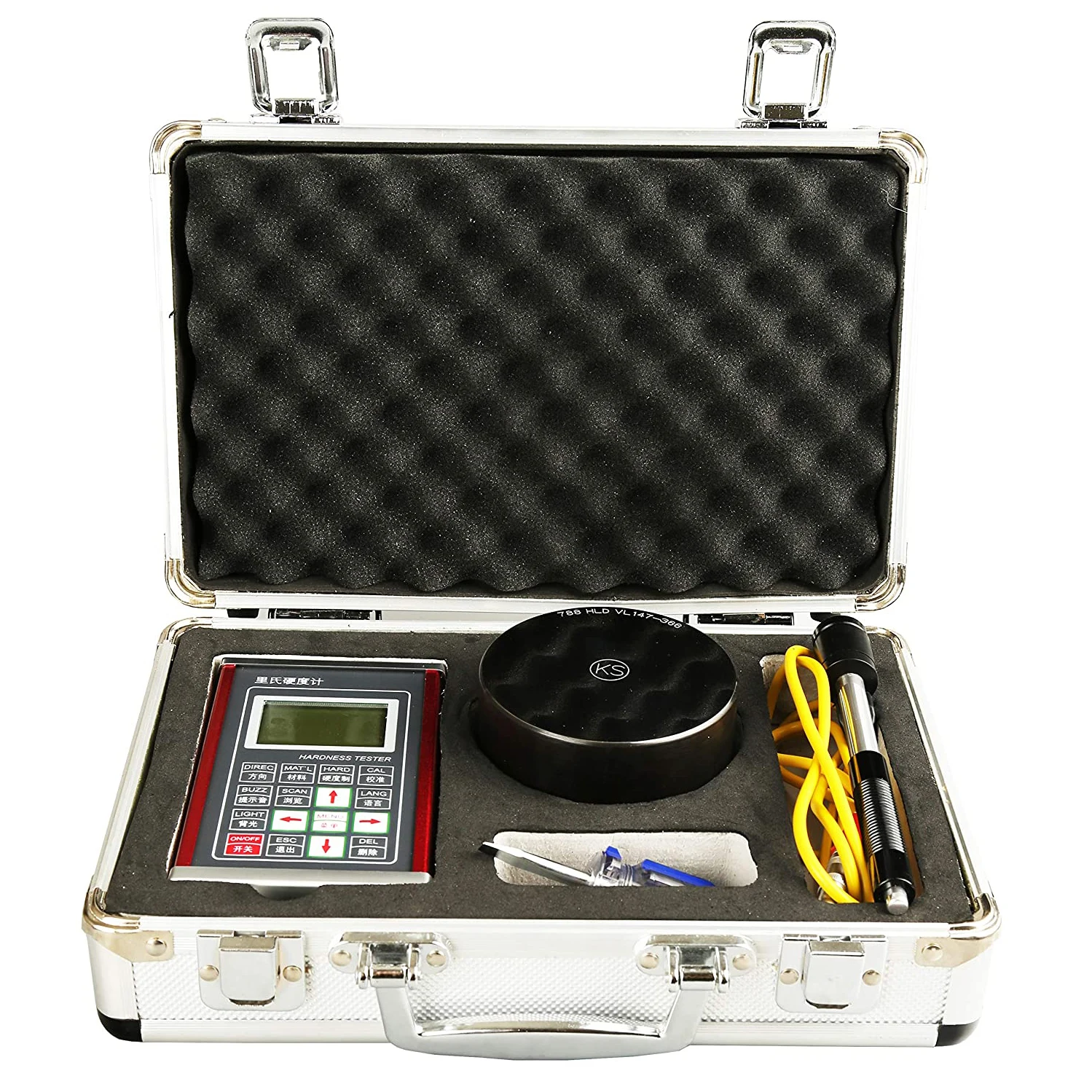 Digital Leeb Hardness Tester Meter Durometer Instrument With Aluminum Shell 600 Data Storage HLD HL HB HRB HRC HRA HV HS