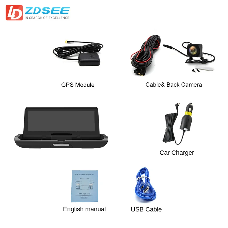 LDZDSEE 4G ADAS Автомобильный видеорегистратор Dash cam Full HD1080P камера Привод Видео Авто регистратор 7,84 ''Android gps камера заднего вида