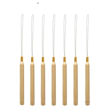 2 шт. микро кольца петля для нити Тяговая крючком игла используется с плоскогубцами для волос и бисером для человеческих волос перо инструменты для наращивания