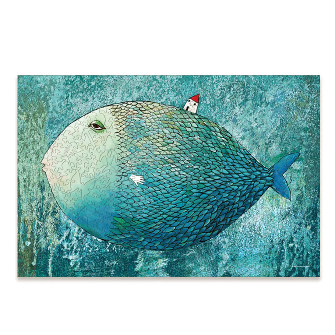 

501Pcs Fairyland Undersea World Series DIY Wooden Irregular Jigsaw Puzzle Intellectual Educational Game Gift For Birthday -Fish