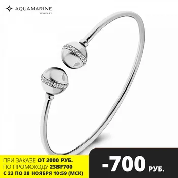 

Hard AQUAMARINE bracelet with cubic, silver 925