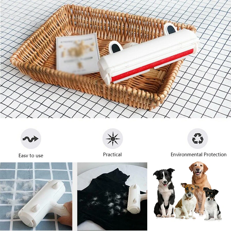 2-Way Pet Hair Remover ролик удаление собак, кошачья шерсть ворс самоочищающаяся одежда