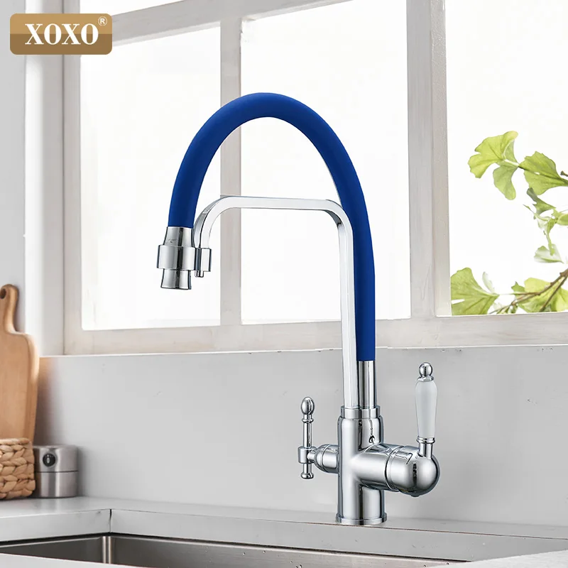  XOXO Filter Kitchen Faucet Drinking Water Black Deck Mounted Mixer Tap Cold and Hot Pure Water Filt - 4000041053501