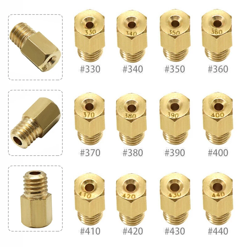 

12pcs Metal Motorcycle Scooter Carburetor Main Jets Kit For Mikuni VM TM TMX #330-#440 Parts Accessories