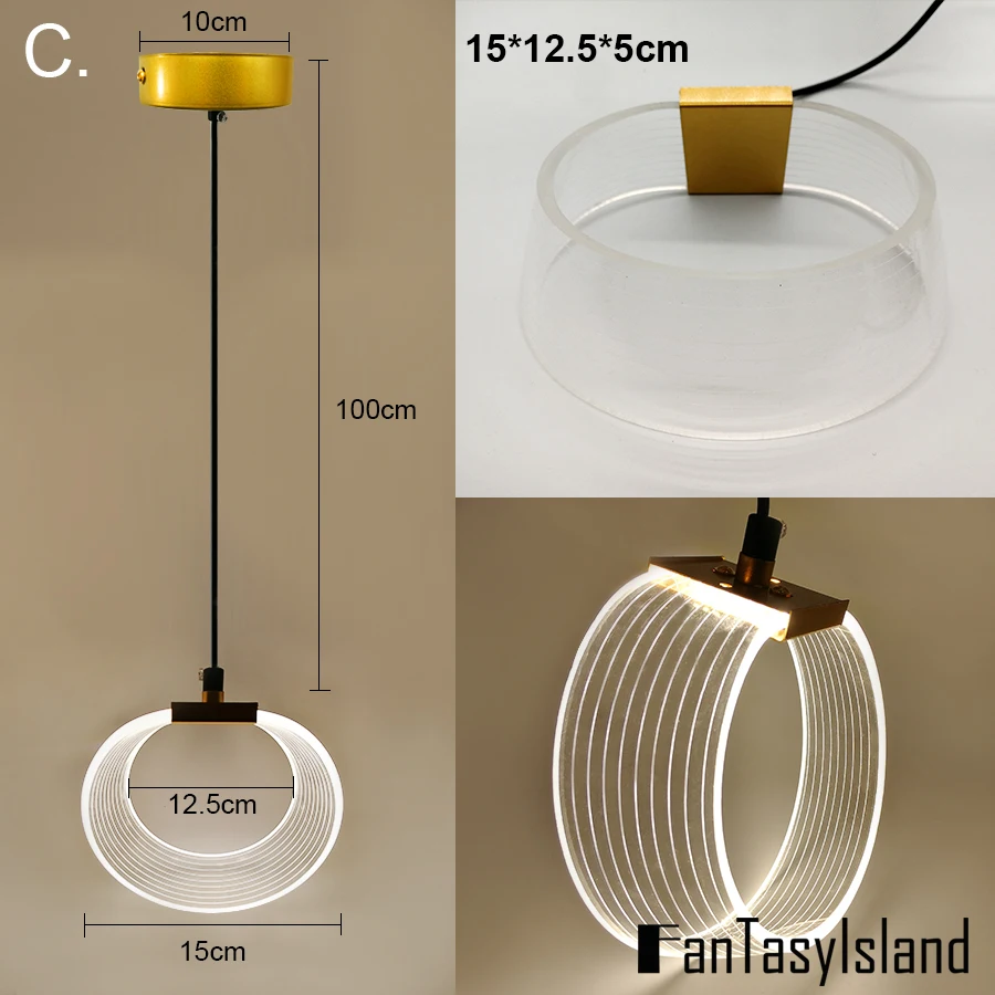 

NEW Circle Square Heart Acrylic led Pendant Light For Kitchen Dining Room simple Coffee House Bedroom Suspension Hanging Lamp