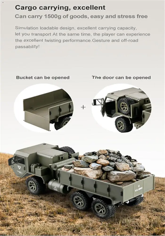Радиоуправляемый Военный автомобиль Fayee FY004A 1/16 2,4G 6WD автомобиль с дистанционным управлением пропорциональный грузовик армии США RTR модель игрушки