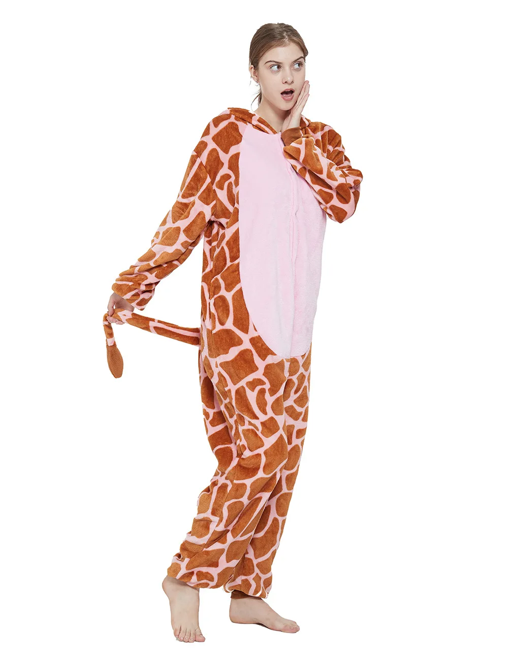 Kigurumi Adult Anime Cosplay Costume Giraffe Onesies Cartoon Children Pajamas Winter Sleepwear Boys Onesies Girls Pajama Set