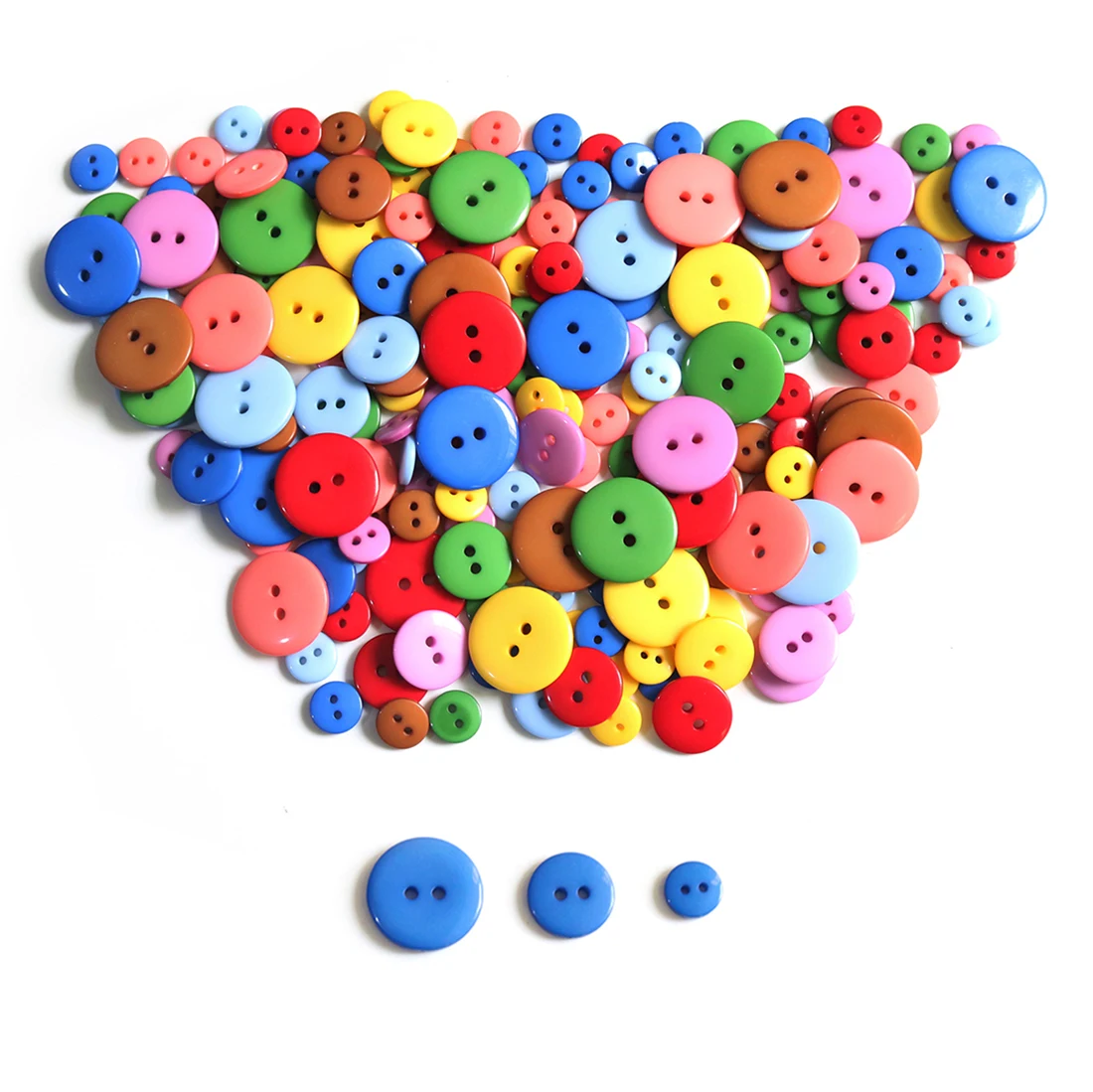 

280PCS 2Holes Resin Round Buttons Dia 10MM 15MM 20MM Assorted with Storage Box for DIY Sewing and Craft Ornament