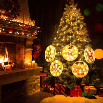 

USB Powered Christmas tree Warm light Snowman Ornament Christmas Pendant LED lights Christmas Decor String Lights