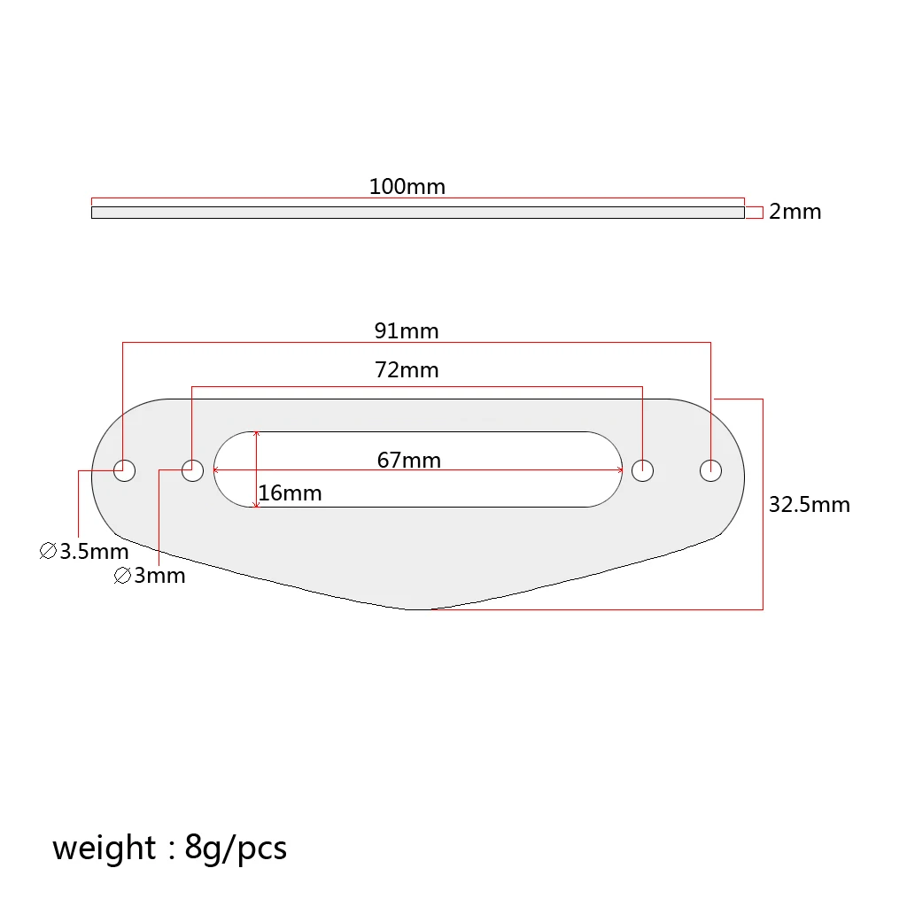 1 Piece Electric Guitar Single Coil Pickup Ring Cover Plate Aluminum alloy Pickup Surround Ring 100x32.5x2mm 1 Piece Electric Guitar Single Coil Pickup Ring Cover Plate Aluminum alloy Pickup Surround Ring 100x32.5x2mm