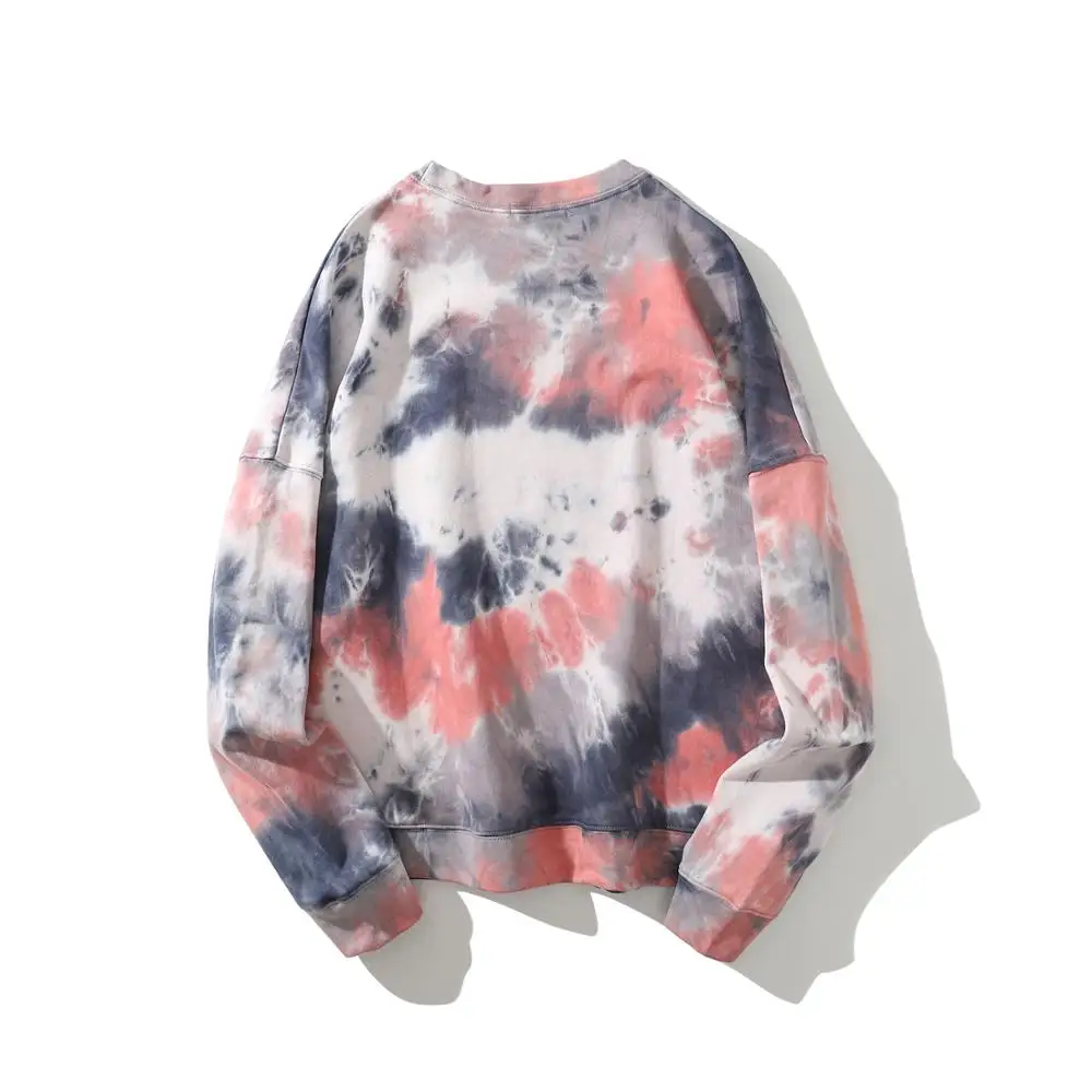 Толстовка с капюшоном из хлопка с принтом «Tie-Dye», разноцветная толстовка с длинными рукавами в стиле хип-хоп, топ для мужчин и женщин, унисекс