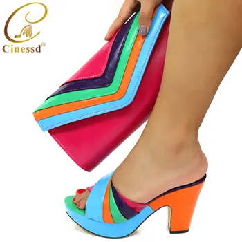 

Latest Design Women Italian African Party Pumps Shoes and Bag Luxury Sandals Women Shoe and Matching Bag for Nigeria Party