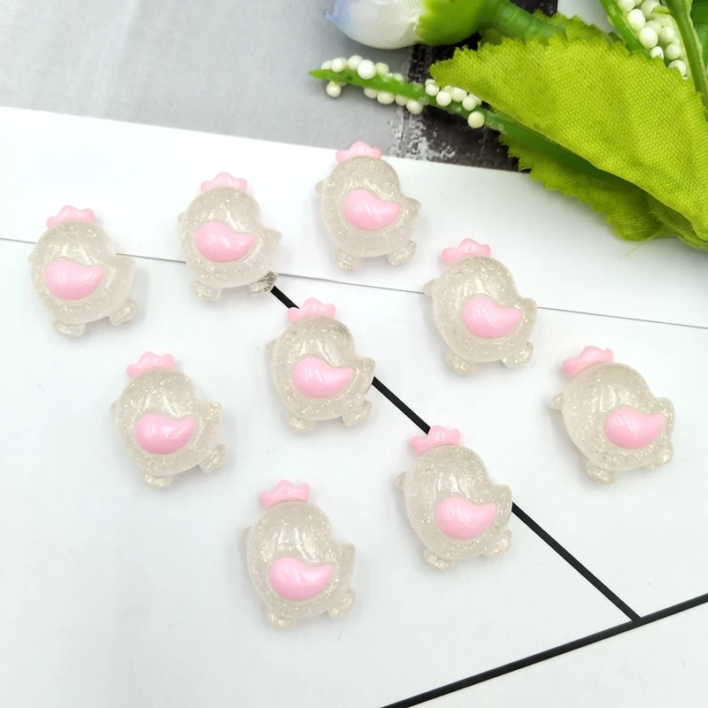 10 шт. милые мини резиновые блестящие цыпленок слон Flatback DIY украшения аксессуары ремесло декоративные шпильки для волос - Цвет: B